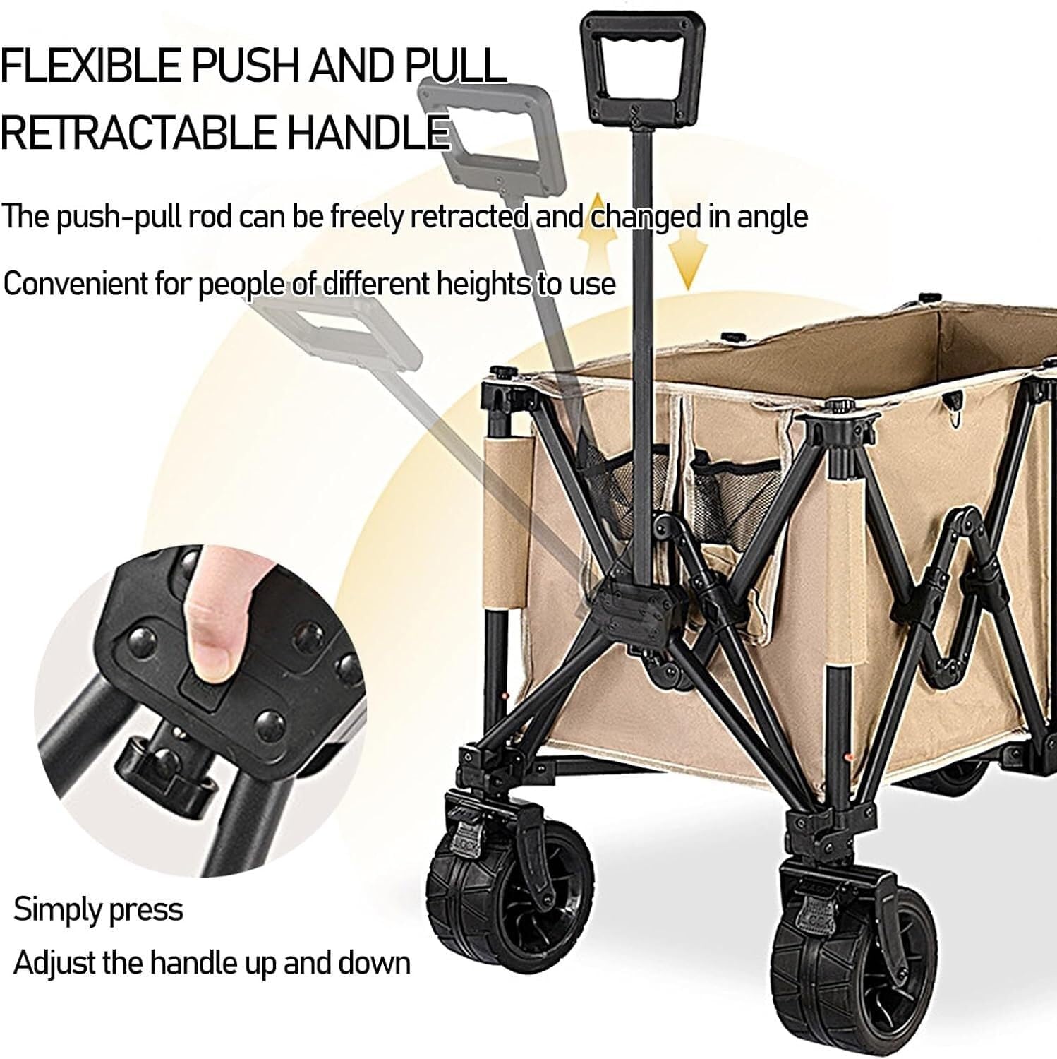 Heavy Duty Collapsible Trolley,Wagon Cart – Extra Large 260L, All-Terrain Wheels ECOTREK