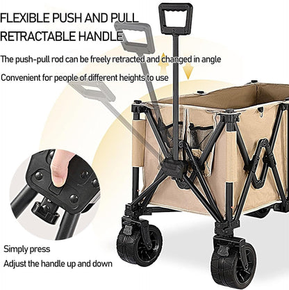Heavy Duty Collapsible Trolley,Wagon Cart – Extra Large 260L, All-Terrain Wheels ECOTREK
