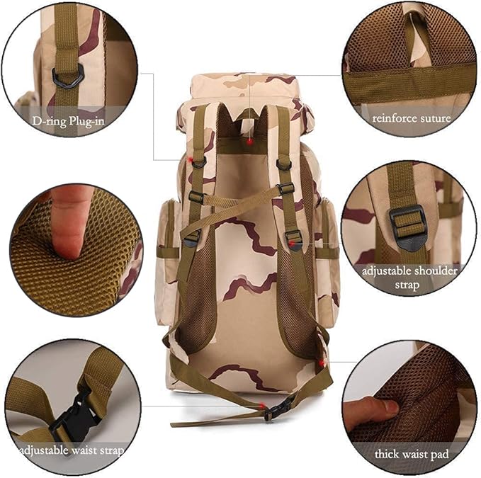 ECOTREK-80L Hiking & Camping Backpack – Waterproof & Durable ECOTREK