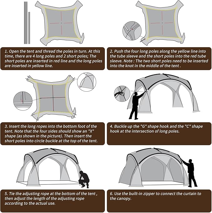 Party Tent Gazebo / Canopy / Family Tent – UPF50+ 320 × 320 × 205(H)cm ECOTREK