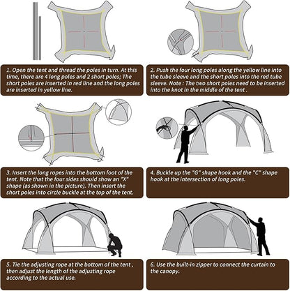 Party Tent Gazebo / Canopy / Family Tent – UPF50+ 320 × 320 × 205(H)cm ECOTREK