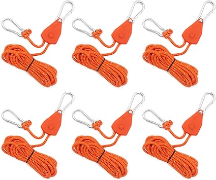 ECOTREK Reflective Ratchet Guy Ropes – Adjustable Tent Tie Down Ropes with Pulley JP5687 - ShopHub