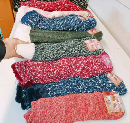 (3 Pairs) THERMAL FLEECE- LINED FUZZY COSY SOCKS dealonline.co.nz