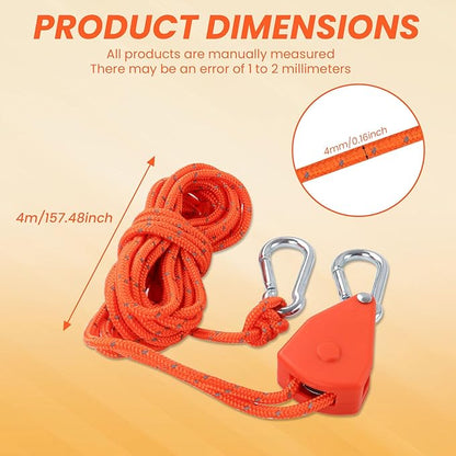 ECOTREK Reflective Ratchet Guy Ropes – Adjustable Tent Tie Down Ropes with Pulley JP5687 - ShopHub