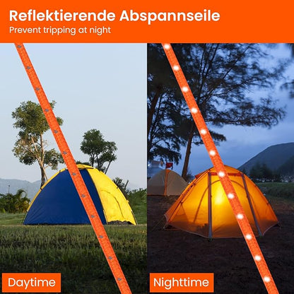 ECOTREK Reflective Ratchet Guy Ropes – Adjustable Tent Tie Down Ropes with Pulley JP5687 - ShopHub