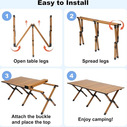 120CM Folding Dining Table Camping Picnic Egg Roll dealonline.co.nz