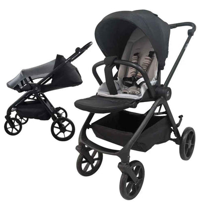 Crown Y – Luxury Reversible Open Bassinet Stroller with Sunshade and Extended Canopy