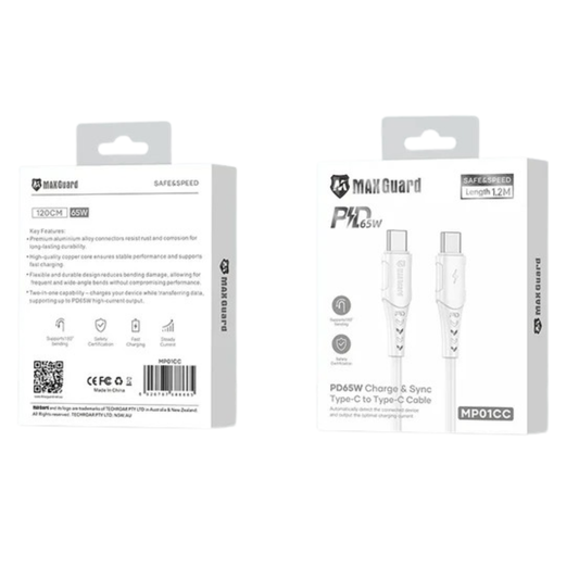 Maxguard 1.2m 65W Type-C to C Cable MP01CC