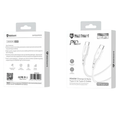 Maxguard 2m 65W Type-C to C Cable MP02CC