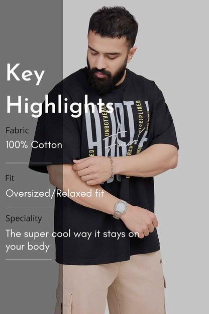 Hustle Oversized T-shirt Black