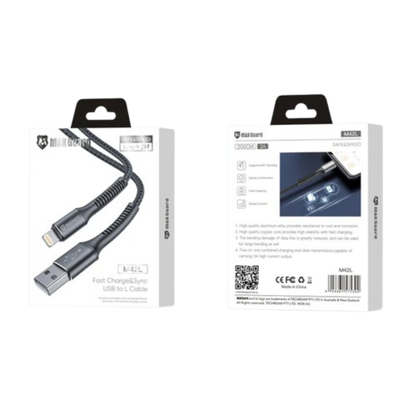 Maxguard 2m USB-A to Lightning cable M42L