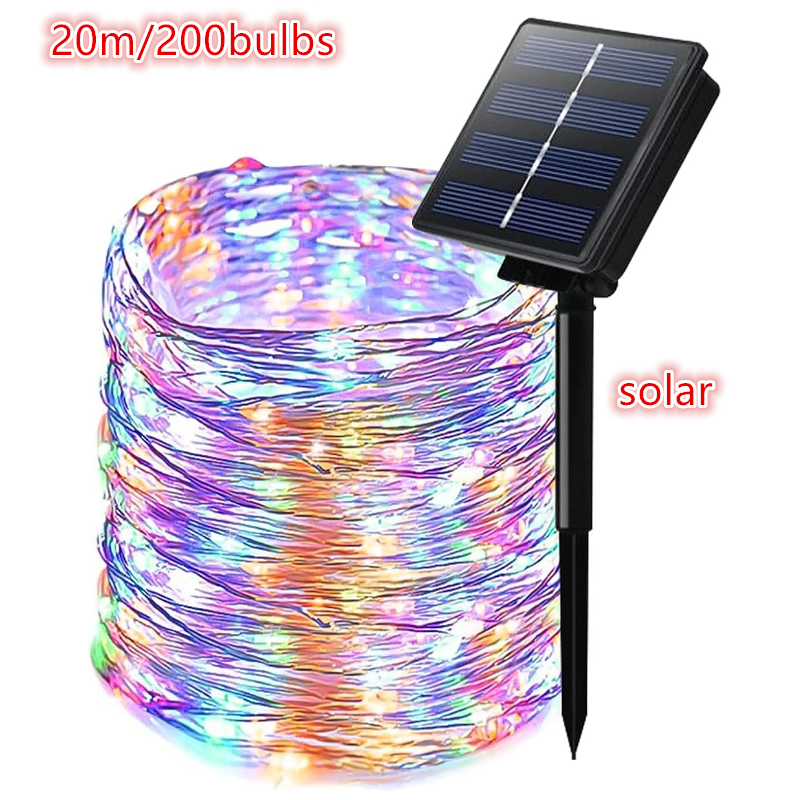Outdoor Solar String Lights Copper Wire Christmas Wedding Party 20M (200 bulbs) dealonline.co.nz