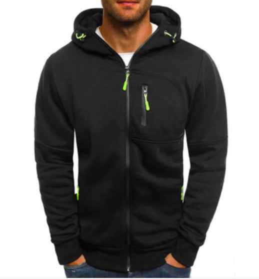 Men's cotton hoodie jacket from Mead's Supply & Equipment Outfitters, featuring a front pocket and adjustable drawstrings.