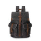 Men's Waxed Canvas Backpack — Vintage Leather Trim Waterproof | Travel & Hiking
