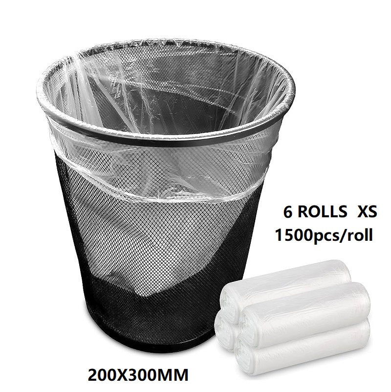 (6 Rolls/1ctn) X-Small (200X300MM)Clear Trash Bag Rubbish, 1500pcs/roll dealonline.co.nz