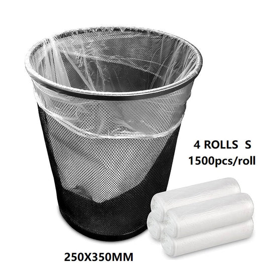(4 Rolls/1ctn) S(250X350MM) Clear Trash Bag Rubbish, 1500pcs/roll dealonline.co.nz
