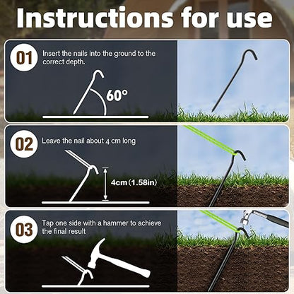 Camping Pegs – 10pcs Aluminium Alloy Tent Stakes ECOTREK