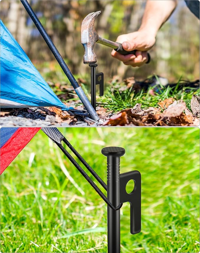 ECOTREK Heavy Duty Tent Pegs – 40cm Steel Camping Stakes for Hard Ground, Beach & Grass JP120512 - ShopHub