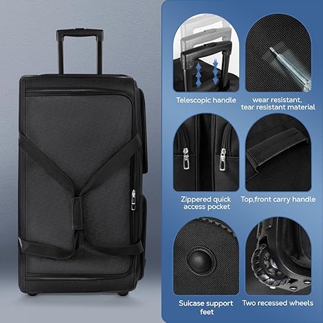 Rolling Duffle Bag with Wheels and Handle | Expandable Waterproof Trolley Travel Bag CP1228