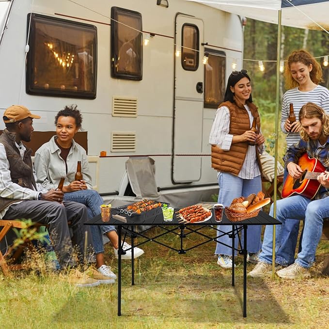 120 cm Portable Folding Camping Table – Roll-Up Outdoor Cooking & Picnic Table ECOTREK