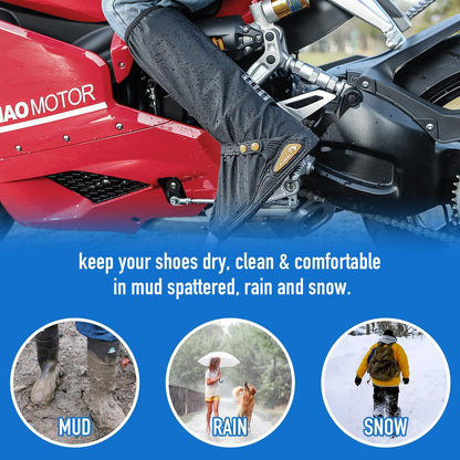 ECOTREK waterproof shoe covers with reflective strip, rain boot protectors for men and women, designed to keep shoes dry in wet weather.