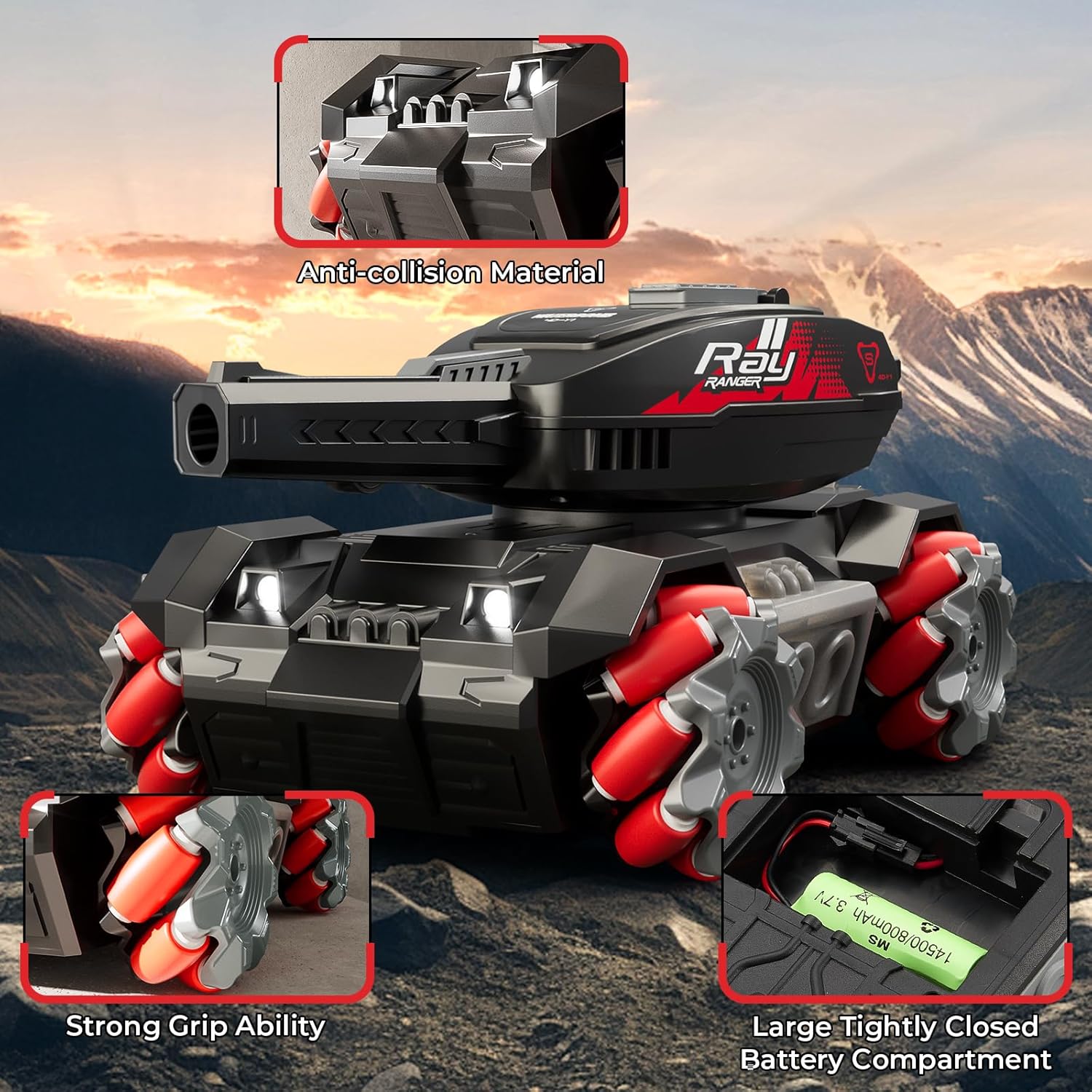 RC Tank Shoots Gesture Sensing Rc Stunt Car Light &amp; Music Water Bullet Ball dealonline.co.nz