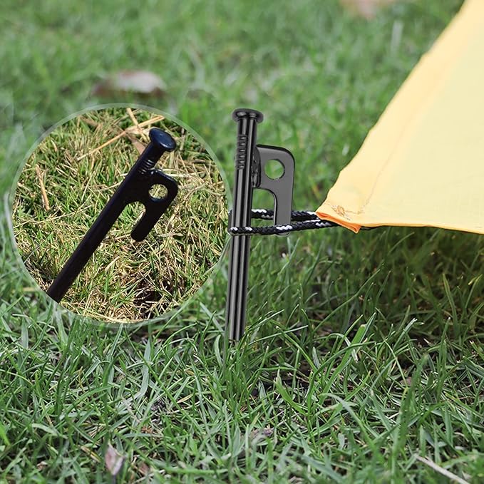 ECOTREK Heavy Duty Tent Pegs – 40cm Steel Camping Stakes for Hard Ground, Beach & Grass JP120512 - ShopHub
