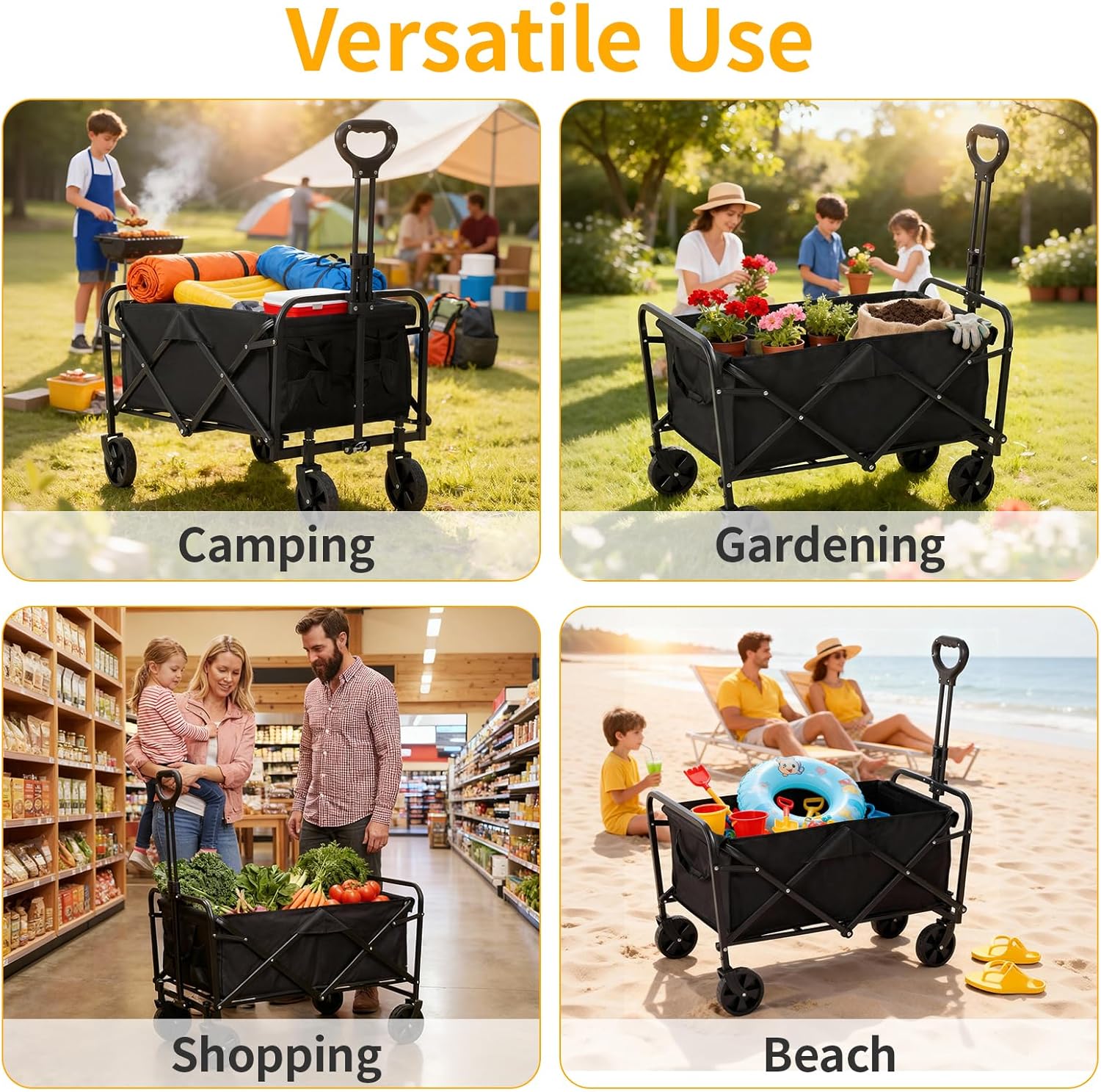 Foldable Wagon, Beach Cart Trolley ECOTREK