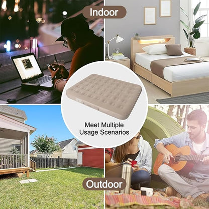 ECOTREK Inflatable Air Mattress 25cm High with Built-in Pump – Camping Air Bed Queen / King ECOTREK