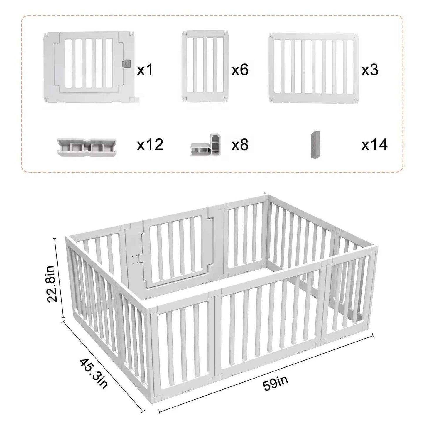 Preorder - 2 in 1 Convertible Baby Playpen 10 pieces & Storage Rack