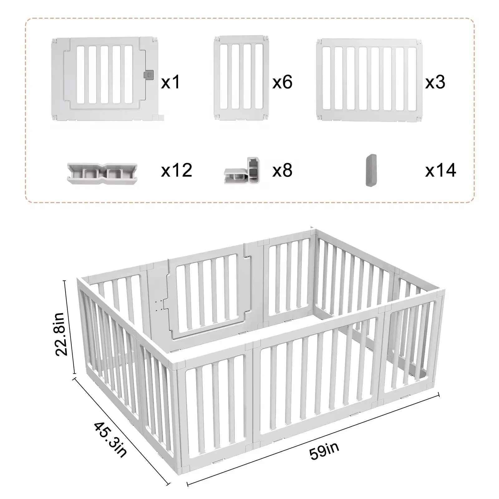Preorder - 2 in 1 Convertible Baby Playpen 10 pieces & Storage Rack