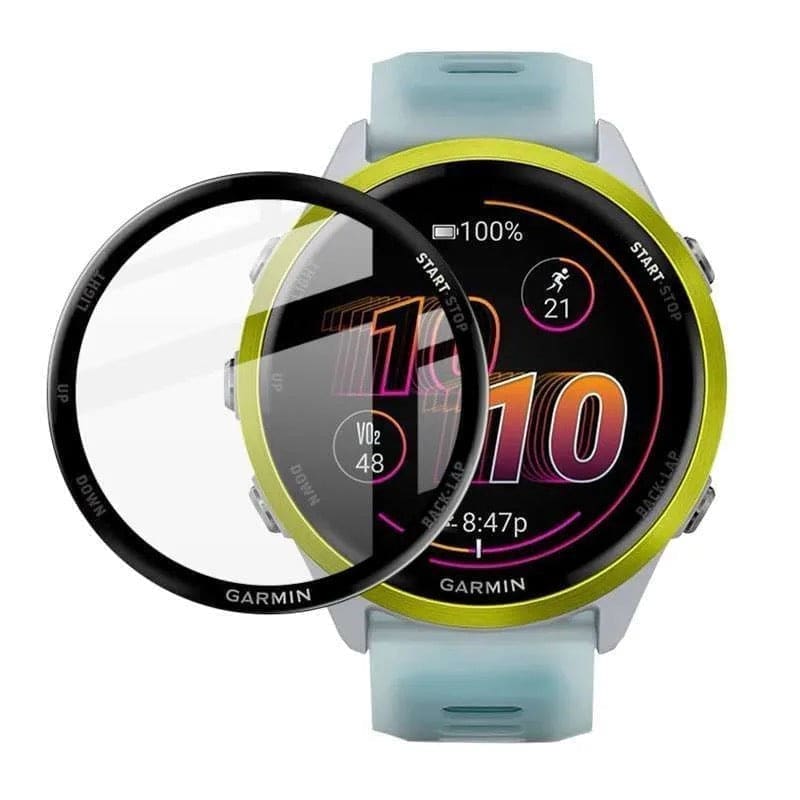 Garmin Forerunner 570 watch screen protector, clear protective film for 47mm Garmin smartwatch, durable and easy to apply.