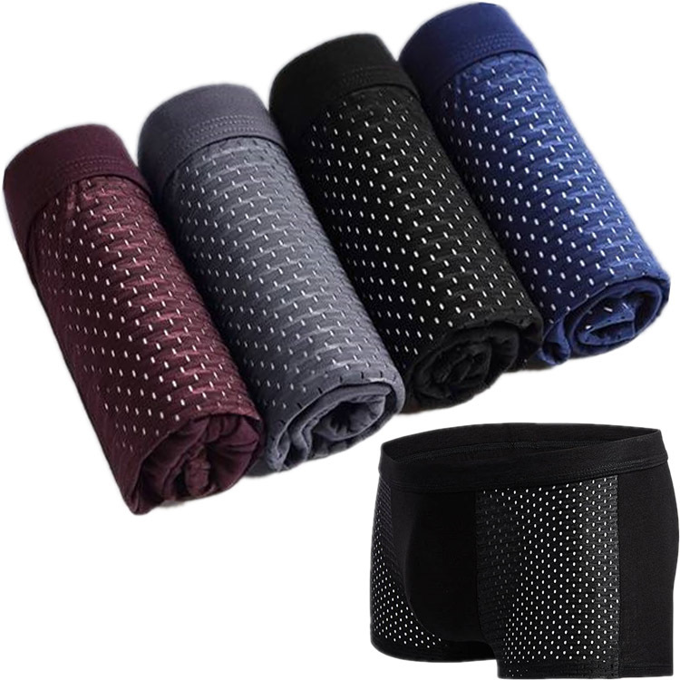 Men's Modal Boxer Shorts — Breathable Mesh Mid-Waist Underwear | Single & 4-Pack - ShopHub