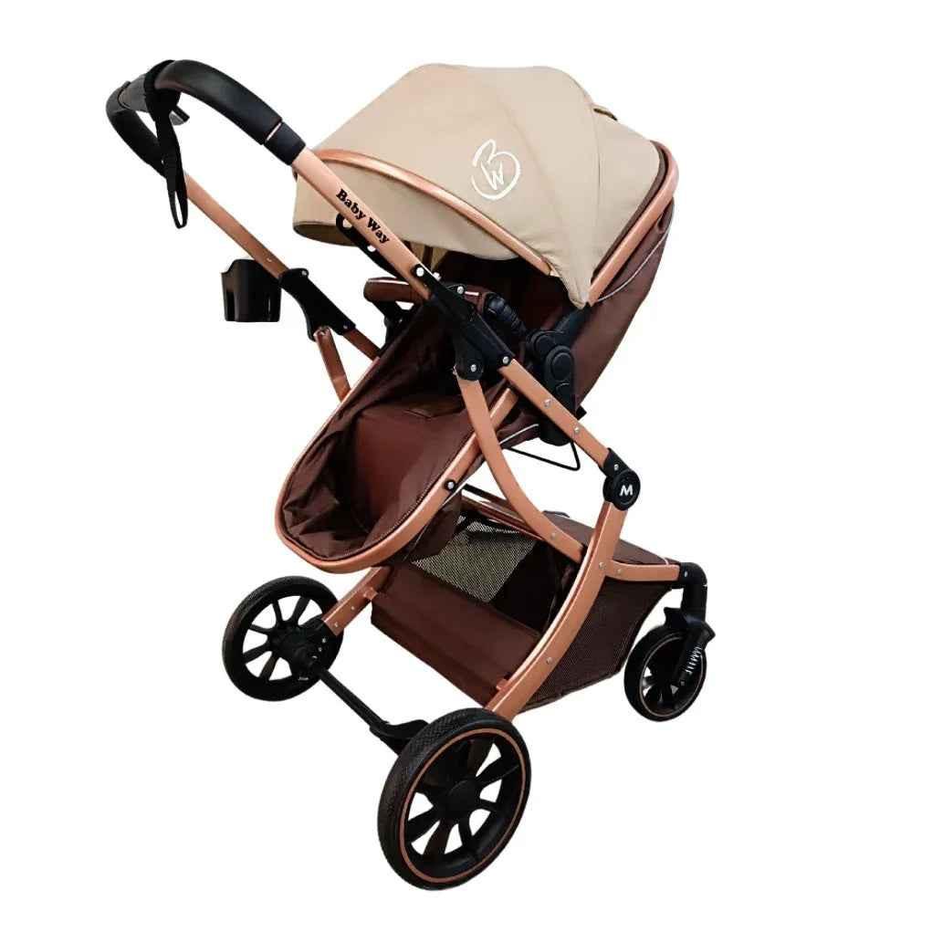 The Mint - 2 in 1 High View Reversible bassinet Stroller for 0-3 years KHAKI
