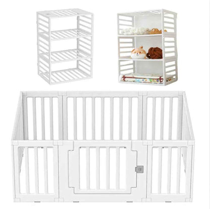 Preorder - 2 in 1 Convertible Baby Playpen 10 pieces & Storage Rack