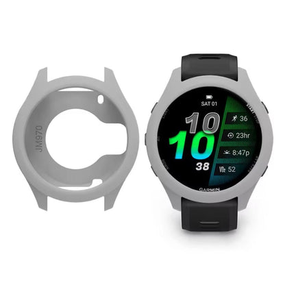 Grey protective watch case for Garmin Forerunner 970, designed to safeguard and enhance the smartwatch.