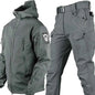 Outdoor Shark Skin Warm Camouflage Jacket and Pants Set - Tactical Softshell Fleece-Lined | Military Style