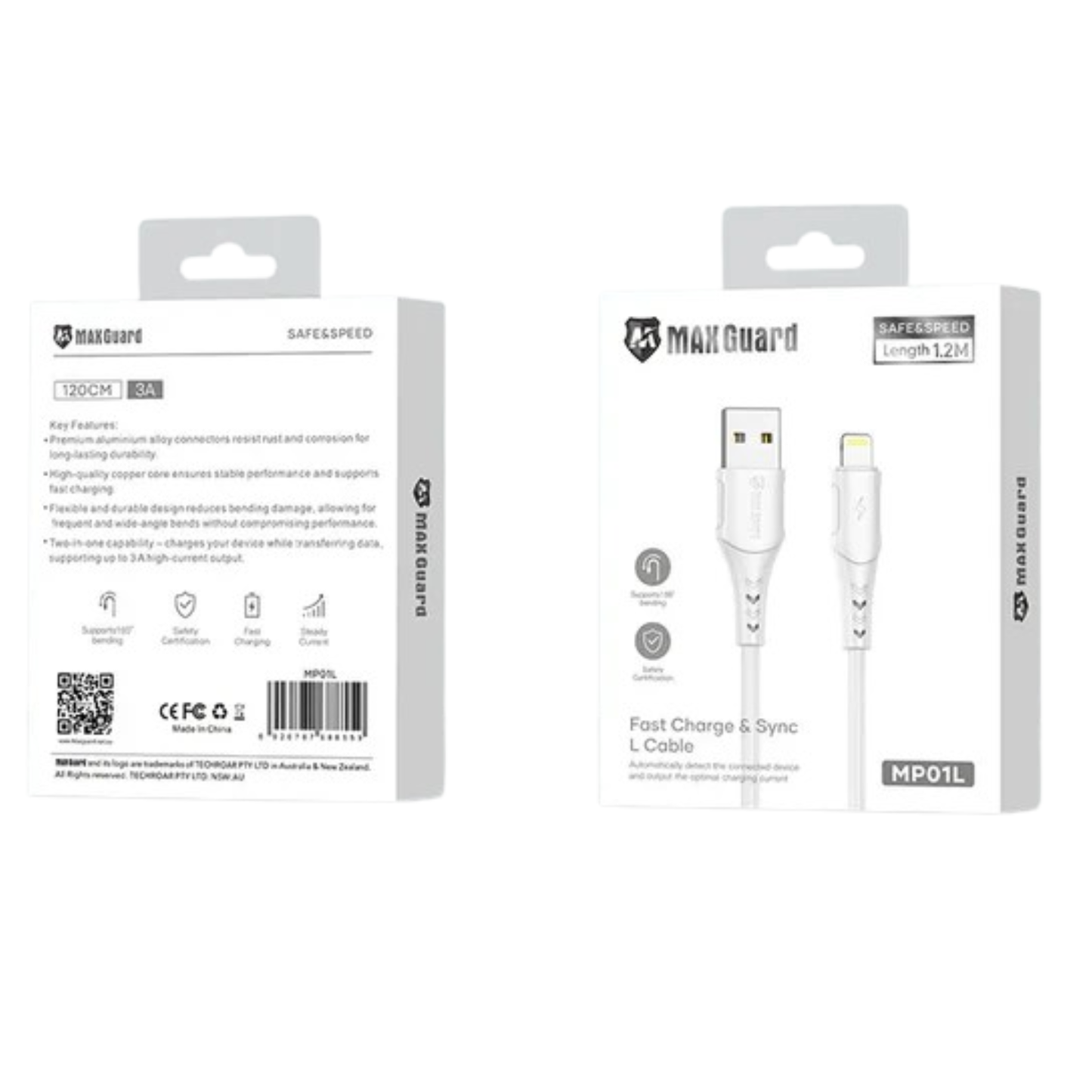 Maxguard 1.2m USB-A to Lightning Cable MP01L