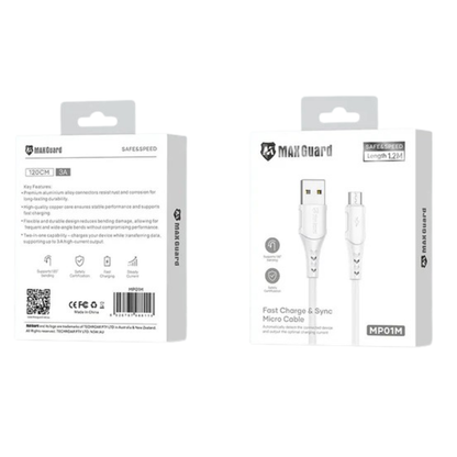 Maxguard 1.2m USB-A to Micro Cable MP01M