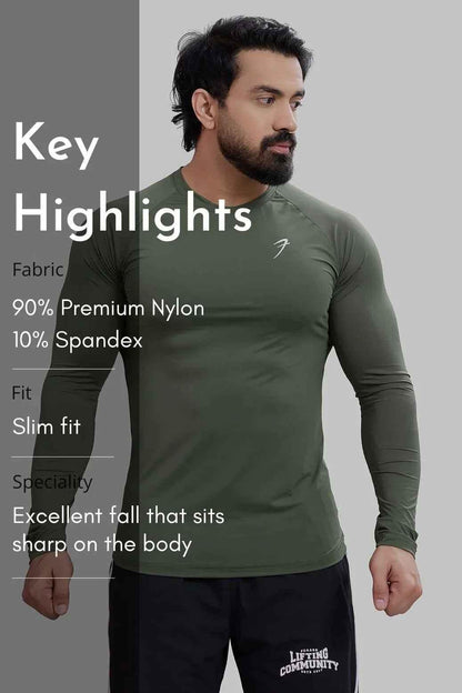 Bare Nylon Fullsleeves T-shirt Olive