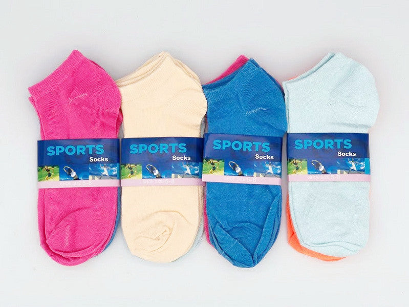 12 Pairs (NZ W5-8) Candy Colour Women's/Girls' Ankle Socks dealonline.co.nz