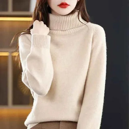Women's 100% Merino Wool High Neck Sweater Top