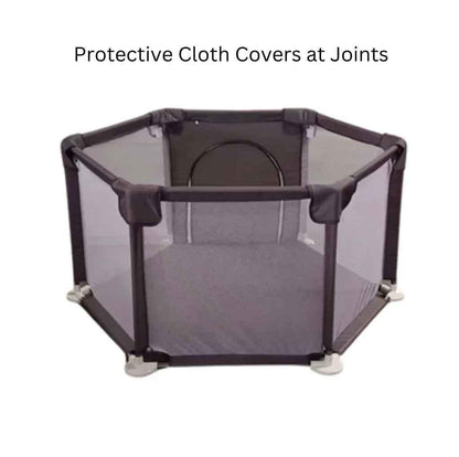 Hexagon Baby Playpen with Zipper Door Kids Play Area