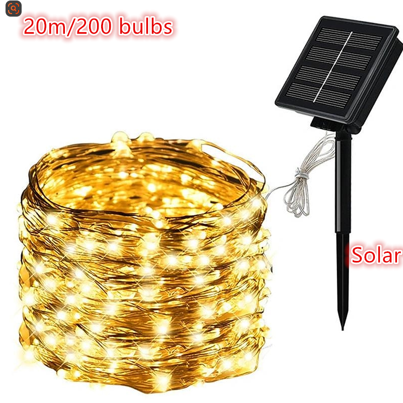 Outdoor Solar String Lights Copper Wire Christmas Wedding Party 20M (200 bulbs) dealonline.co.nz