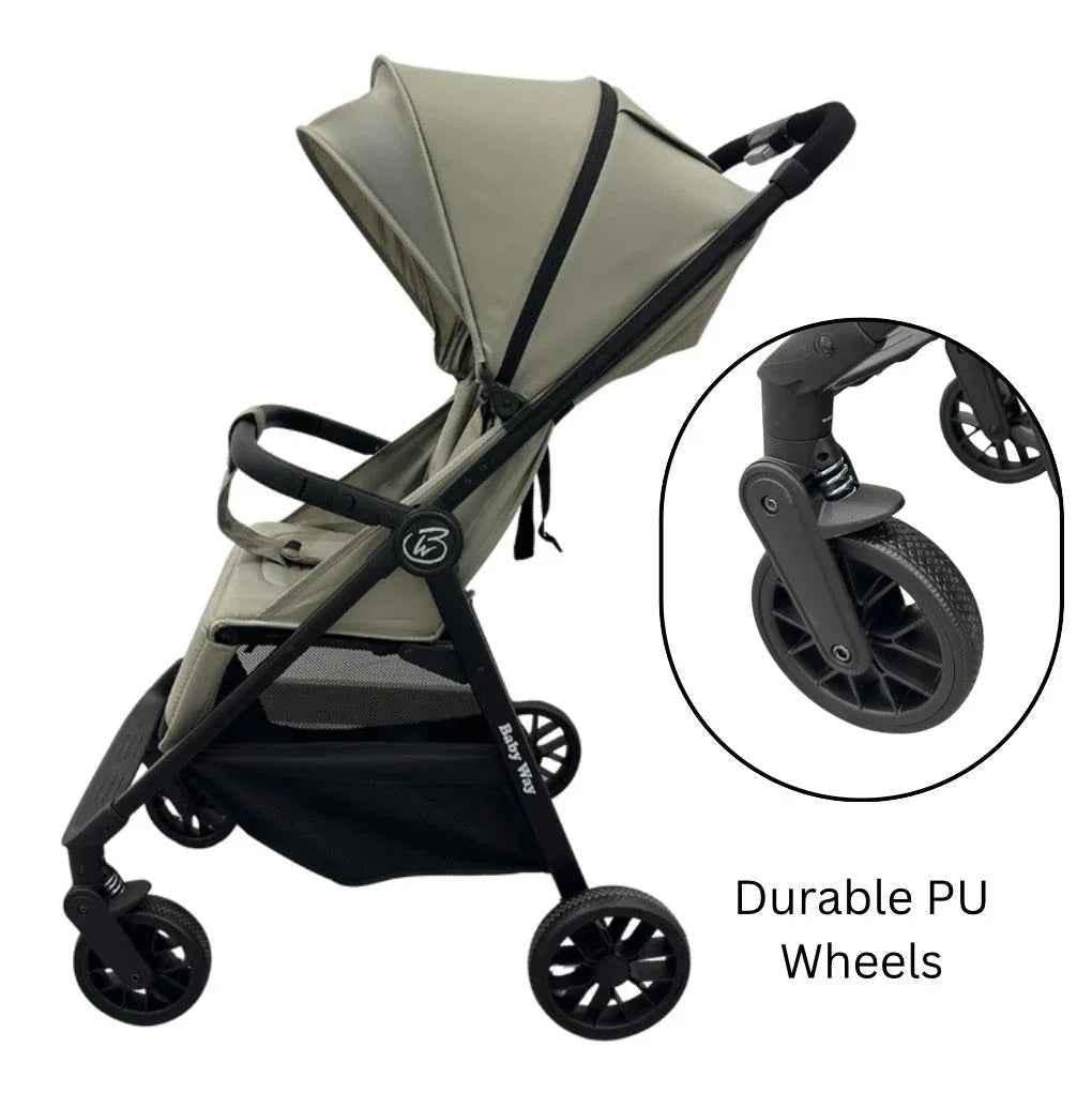 Roam Compact Travel-Friendly Stroller with Extended Canopy - SAND