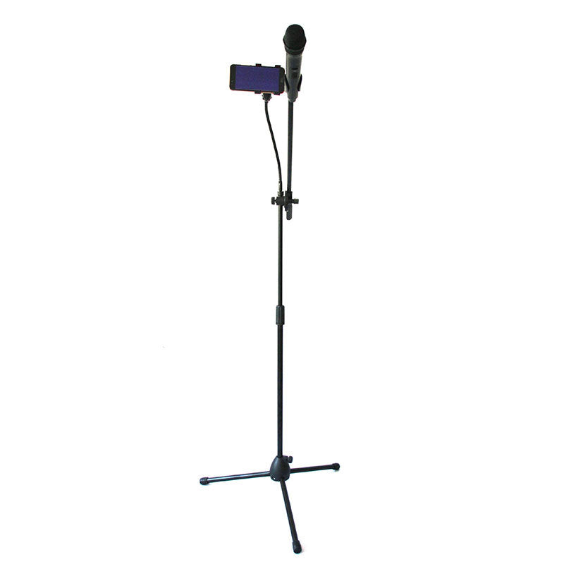 Microphone Stand with Phone Clip Gear Design Gooseneck Tube Height-Adjustable dealonline.co.nz