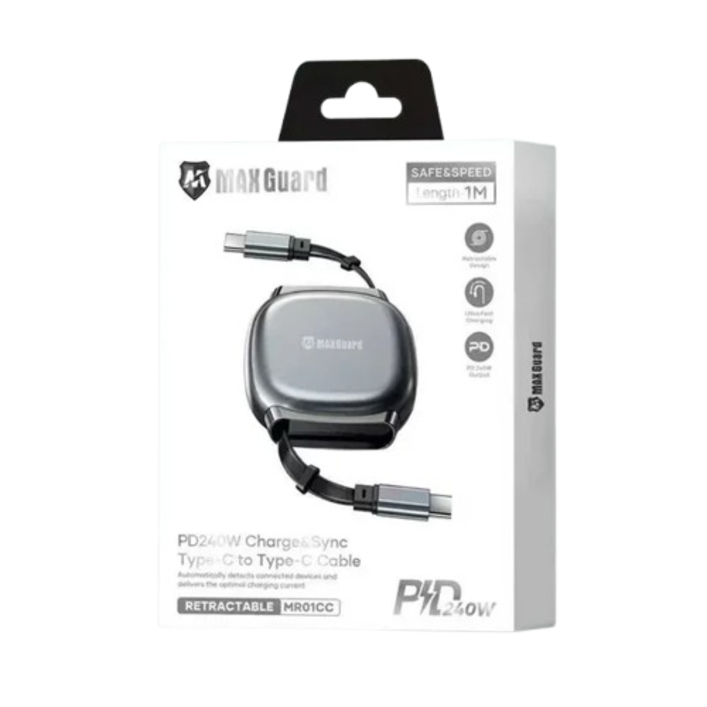 Maxguard 1m 240W Type-C to C Cable MR01CC
