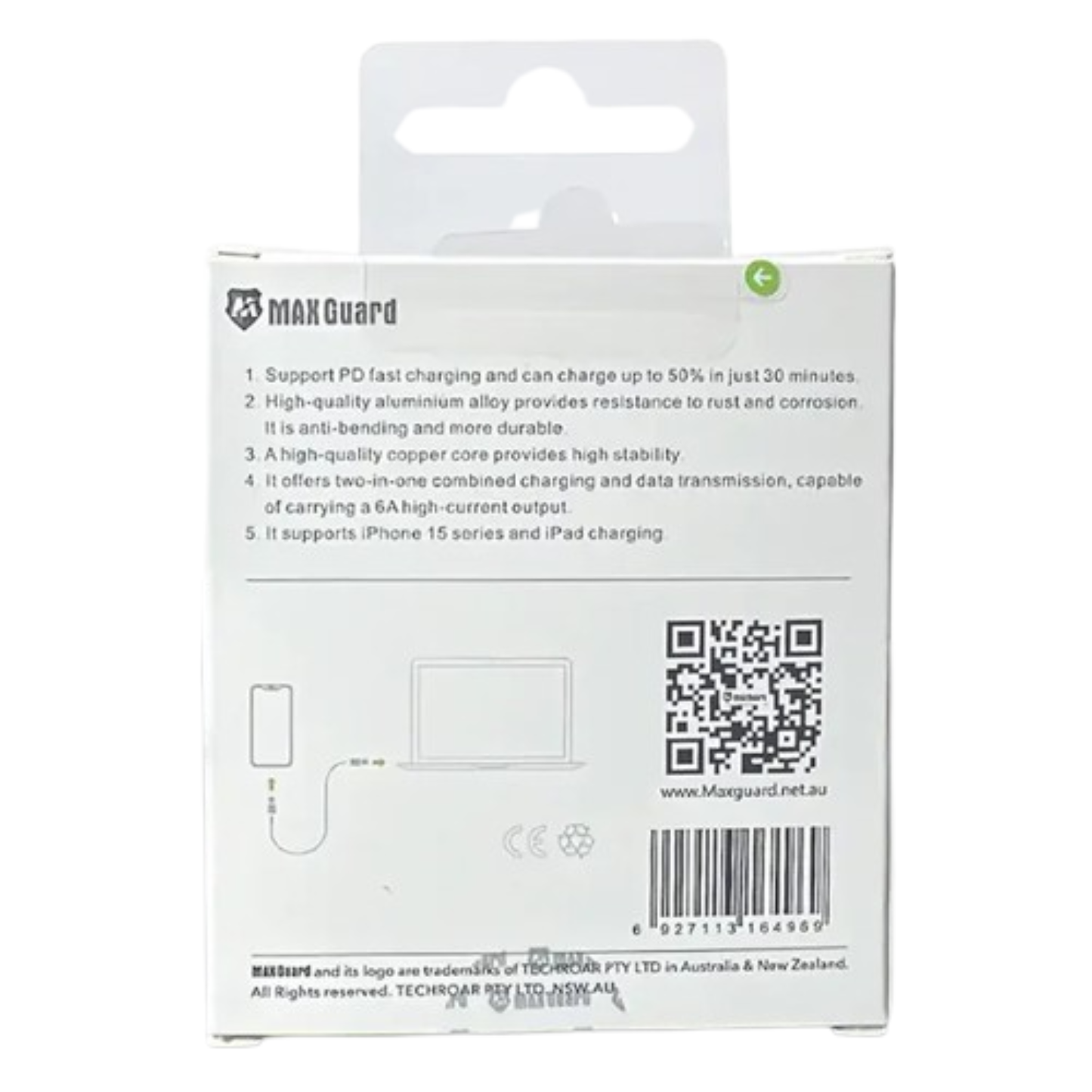 Maxguard 1m 60W Type-C to C Cable MC01