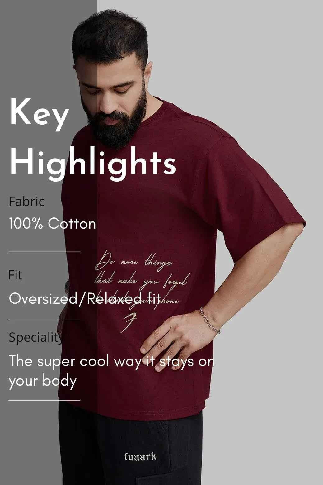 Inspiration Oversized T-shirt Maroon
