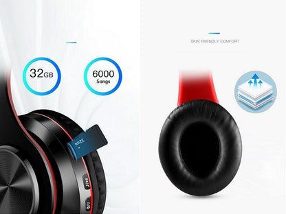 BLUE Wireless bluetooth Headset Headphones Foldable Stereo Earphones LED Super dealonline.co.nz